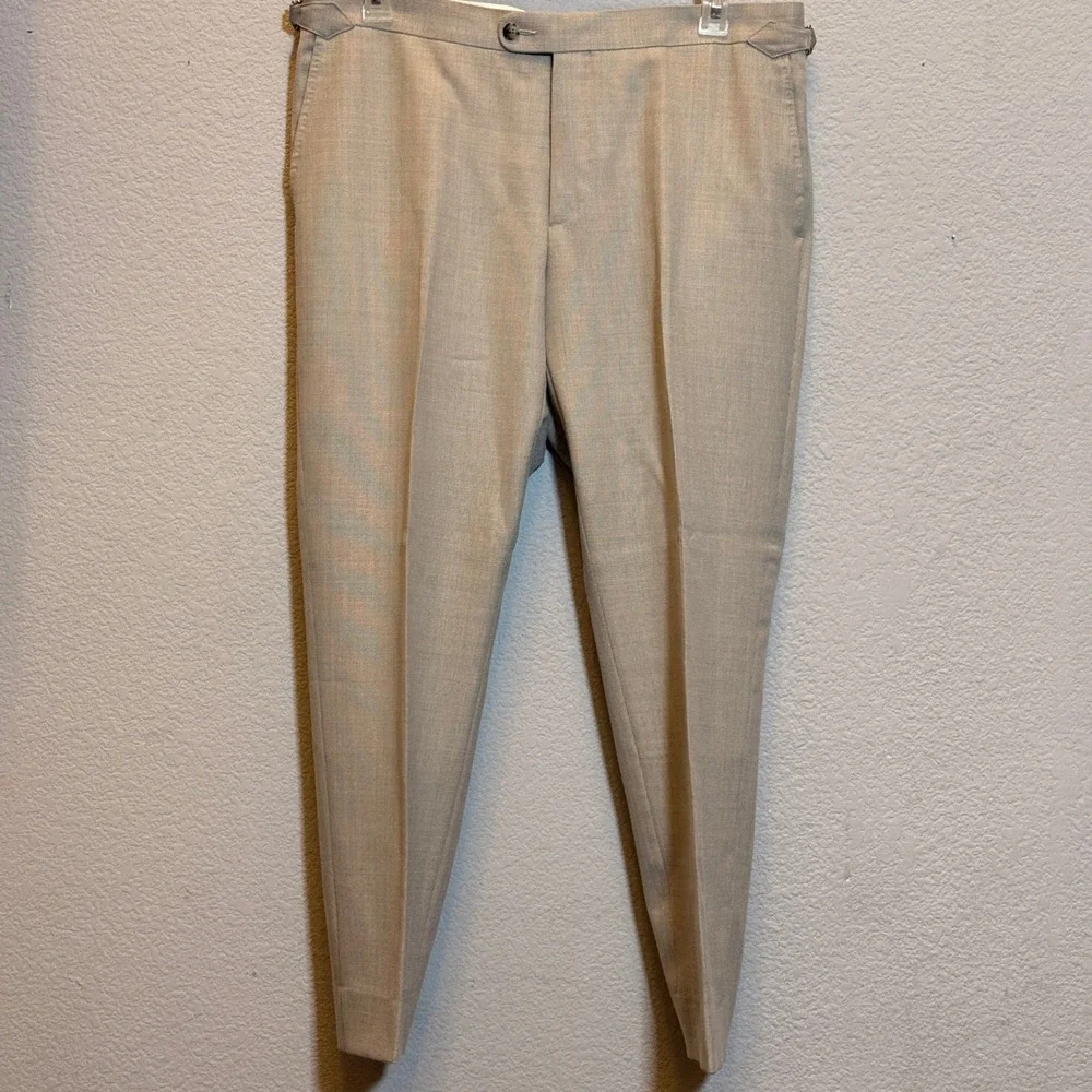 Suitsupply Vitale Barberis Canonico Wool Suit Mens 44R Beige Havana Soho Slim
